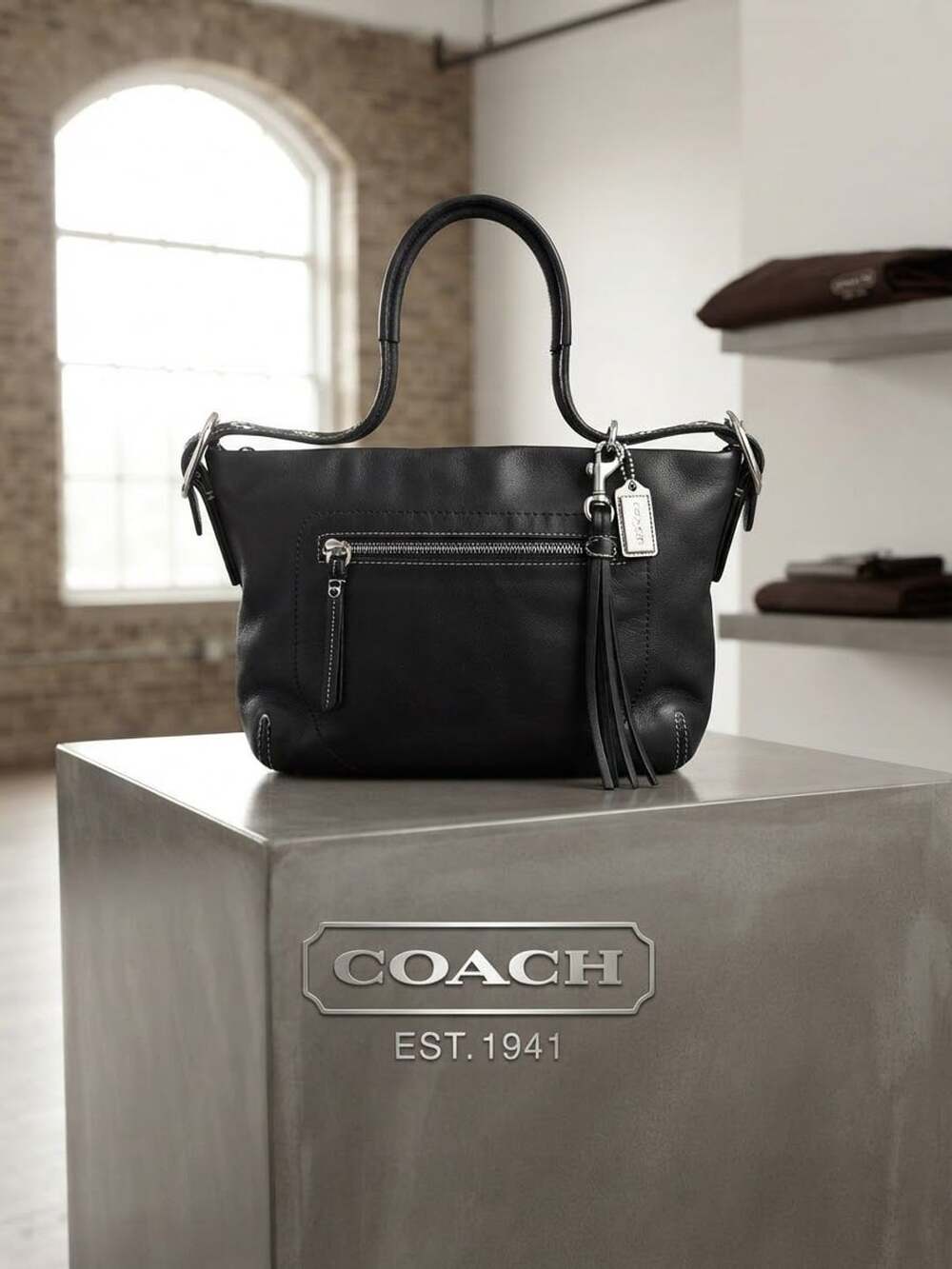 Coach Black Leather East West Legacy Shoulder Bag 1417